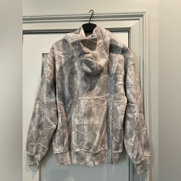 New Abercrombie & Fitch Essential Popover Hoodie Light Gray Camo Small - Picture 2 of 6